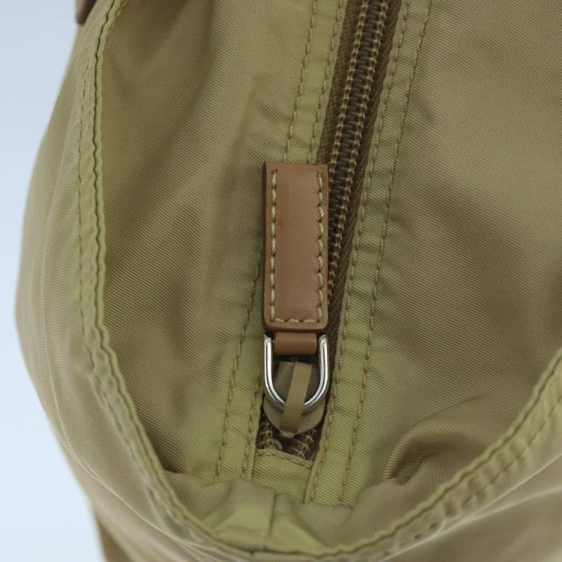 Prada Tote Bag Nylon Beige Silver