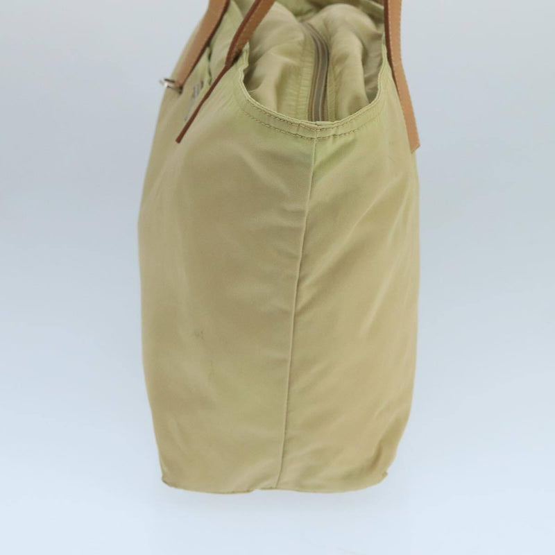 Prada Tote Bag Nylon Beige Silver