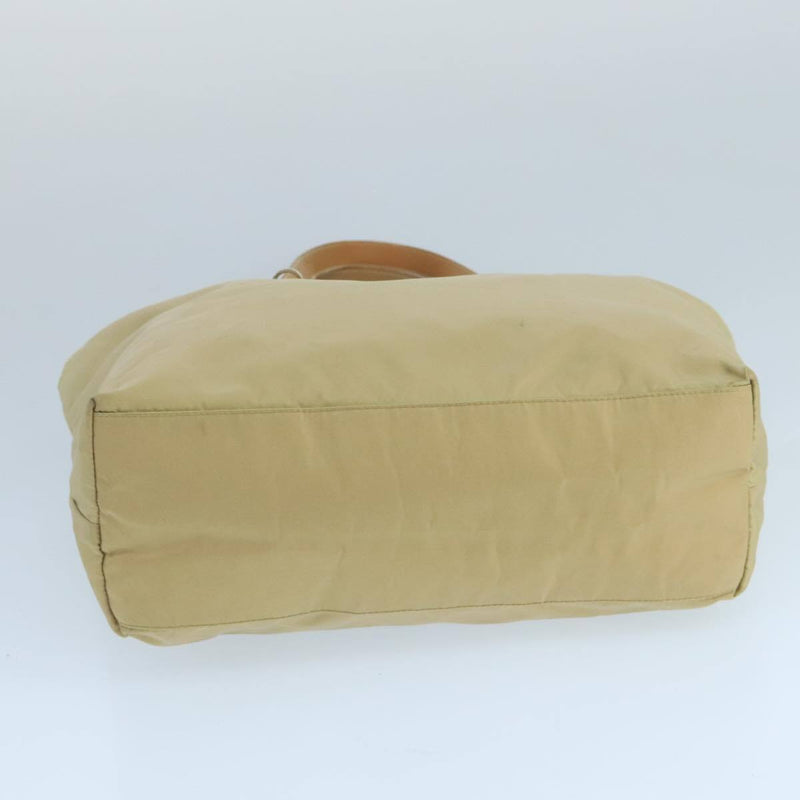 Prada Tote Bag Nylon Beige Silver