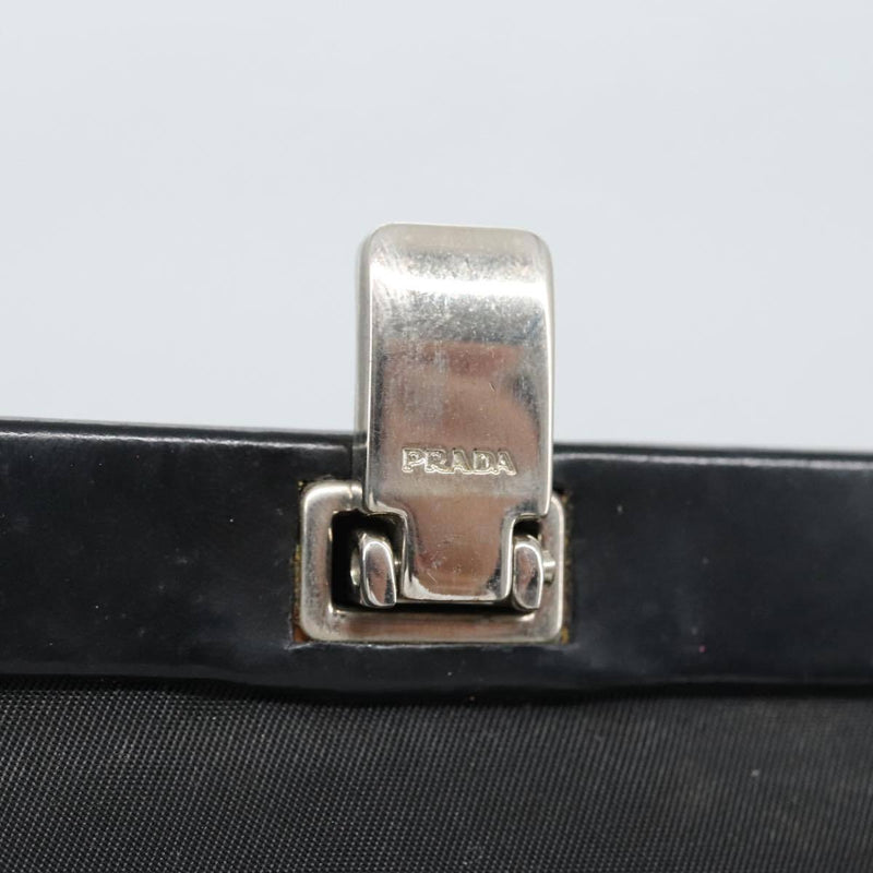 Prada Tote Bag Nylon Black Silver