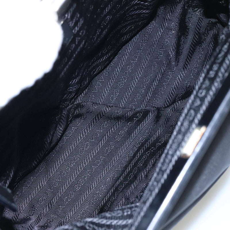 Prada Tote Bag Nylon Black Silver