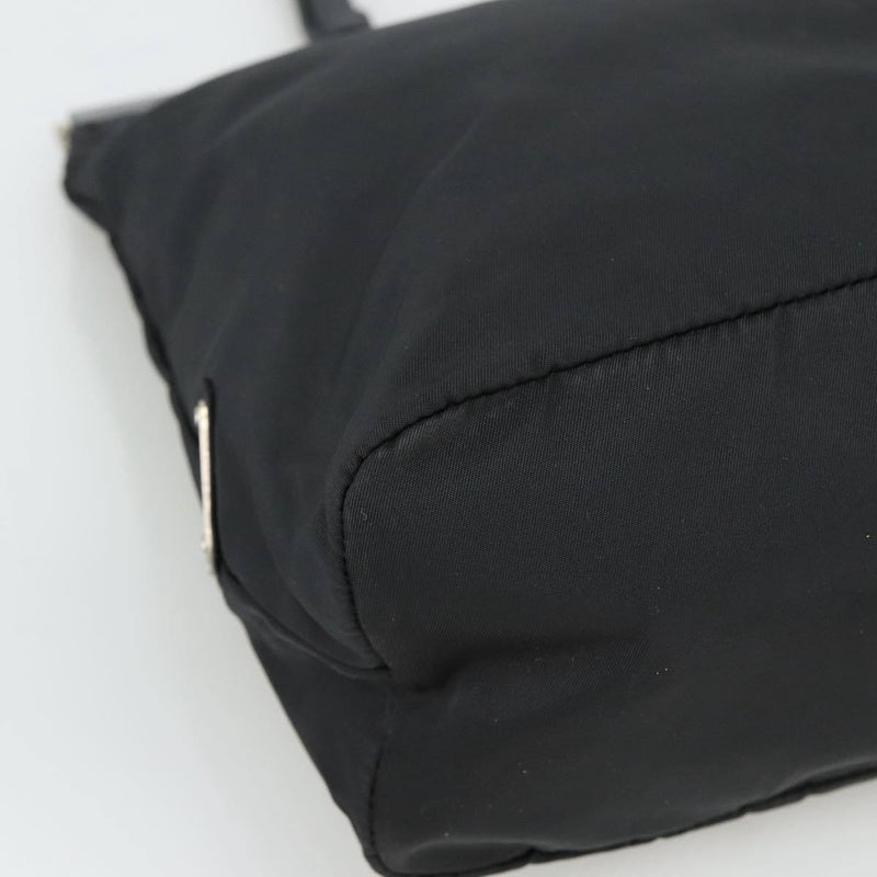 Prada Tote Bag Nylon Black Silver