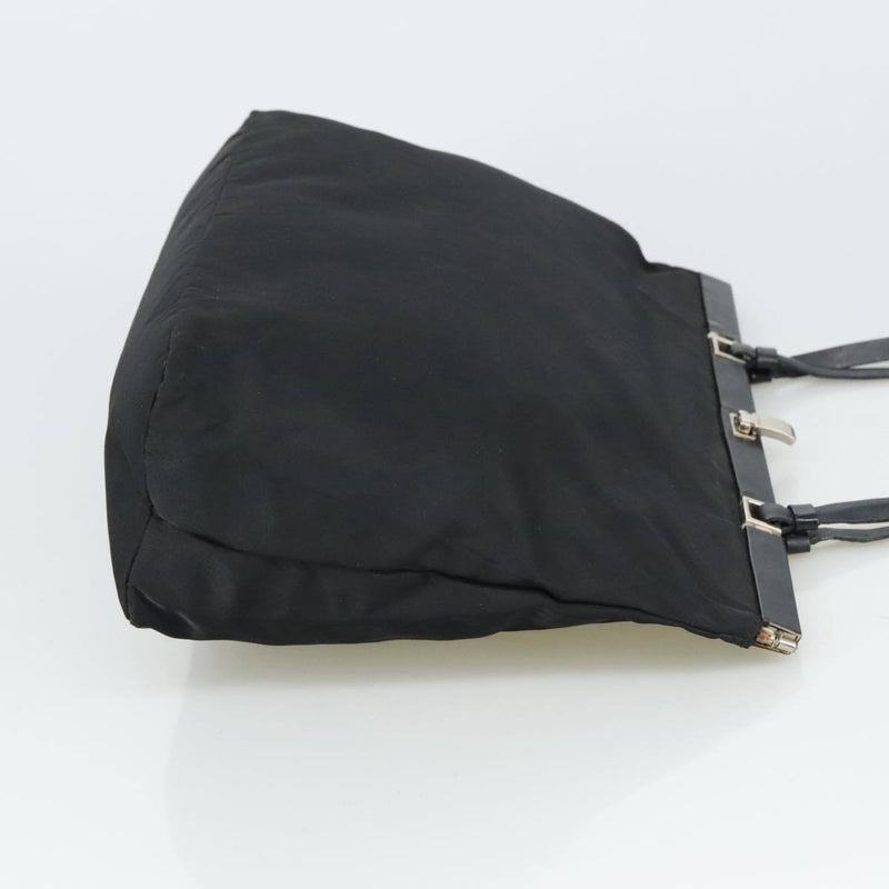 Prada Tote Bag Nylon Black Silver