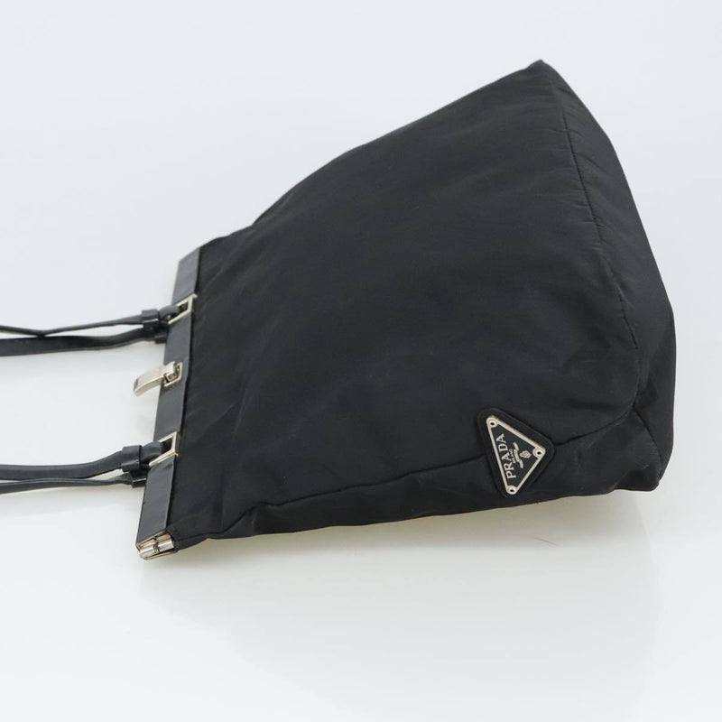 Prada Tote Bag Nylon Black Silver
