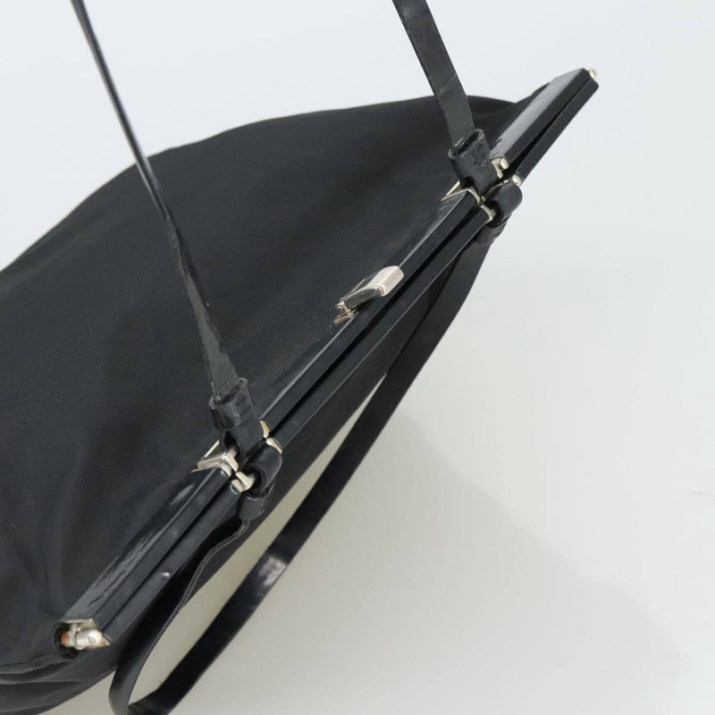 Prada Tote Bag Nylon Black Silver