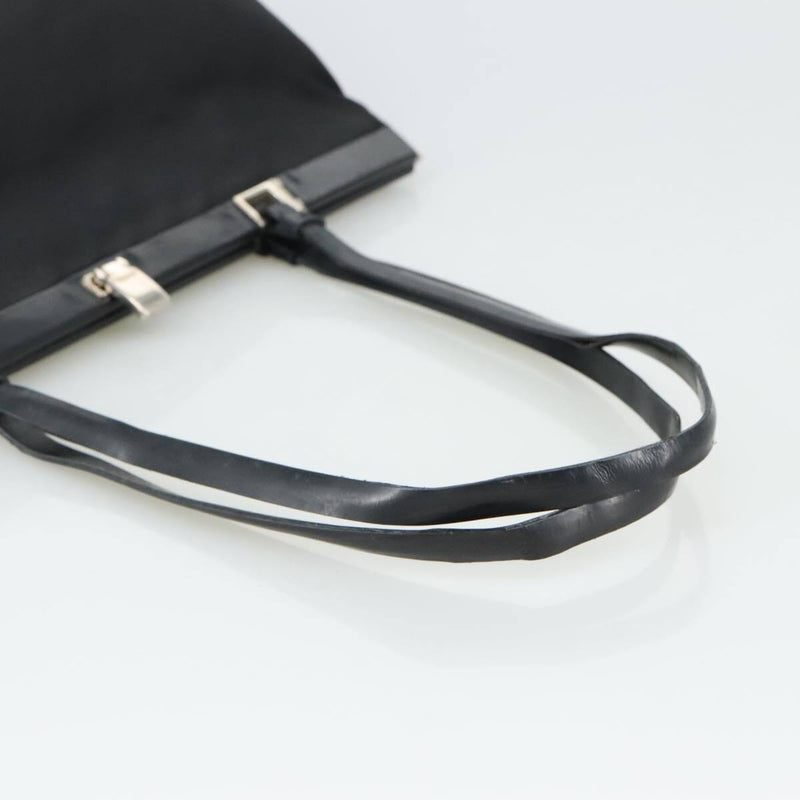 Prada Tote Bag Nylon Black Silver
