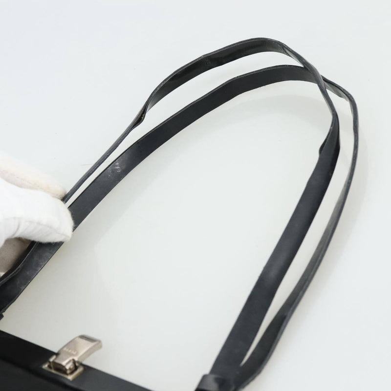 Prada Tote Bag Nylon Black Silver