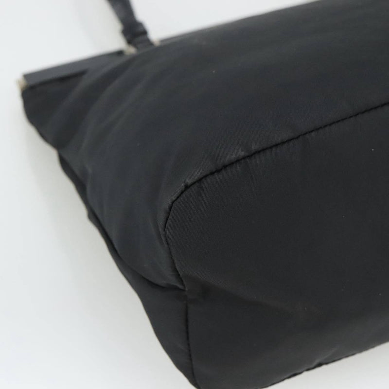 Prada Tote Bag Nylon Black Silver