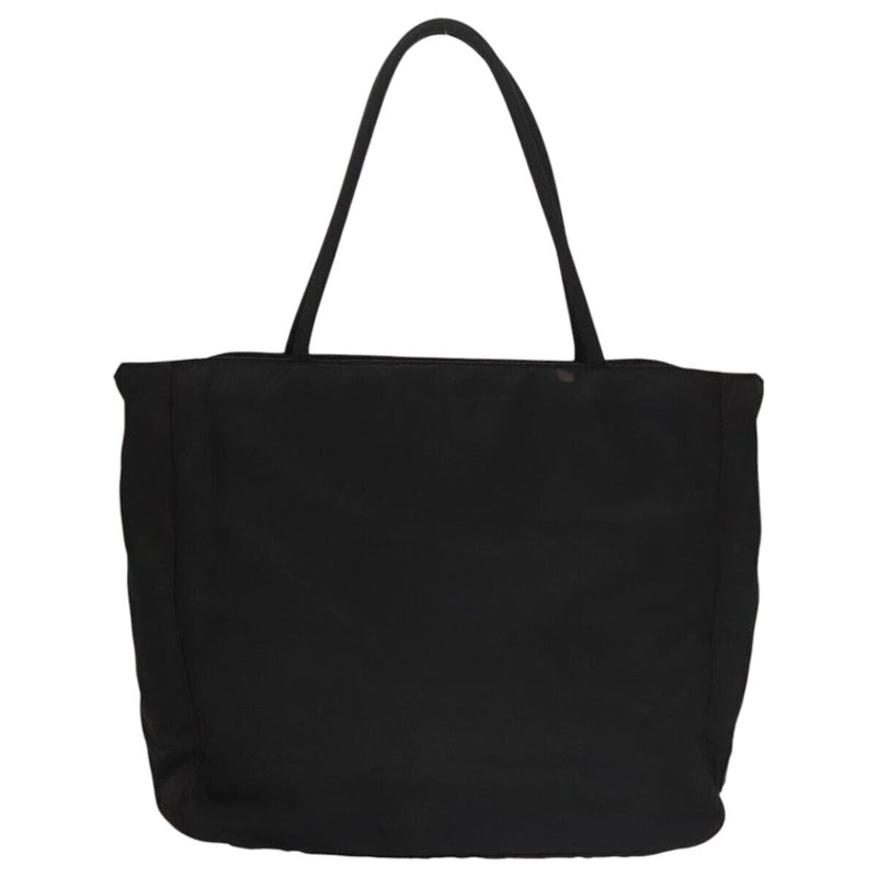 Prada Tote Bag Nylon Black Silver