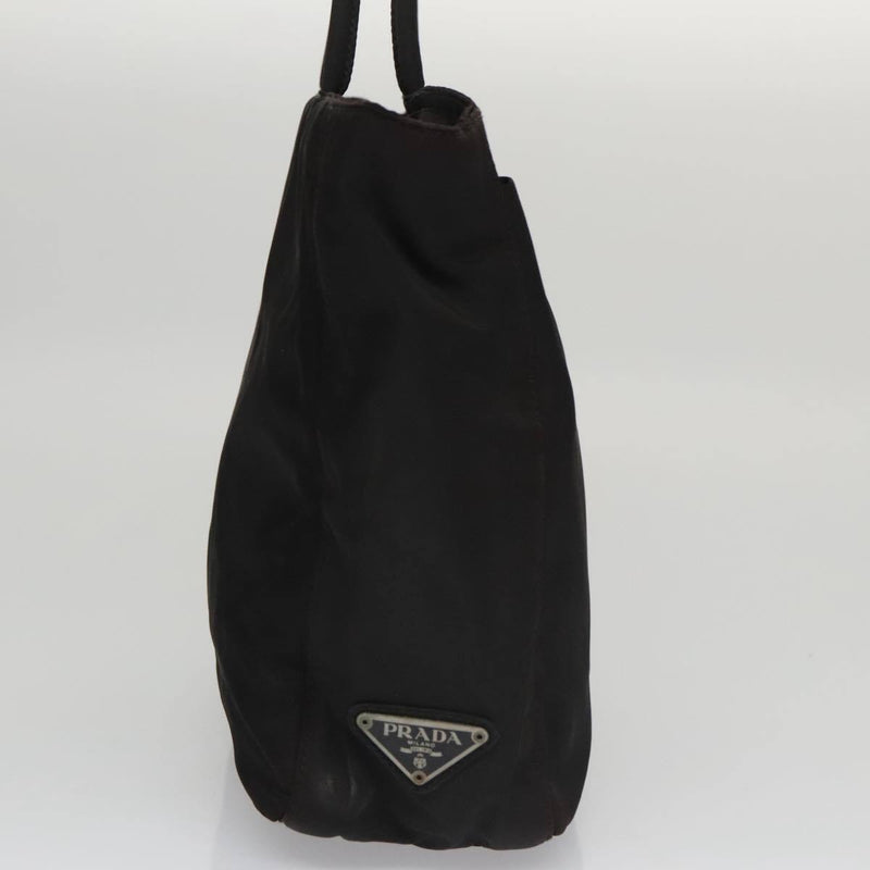 Prada Tote Bag Nylon Black Silver