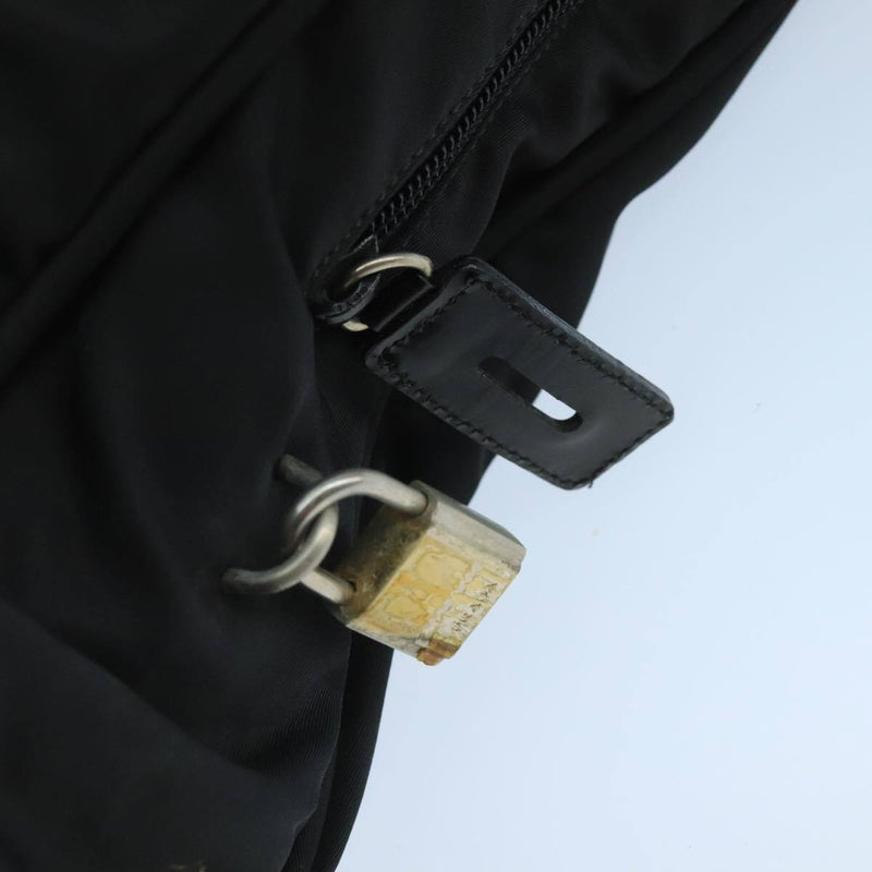 Prada Tote Bag Nylon Black Silver