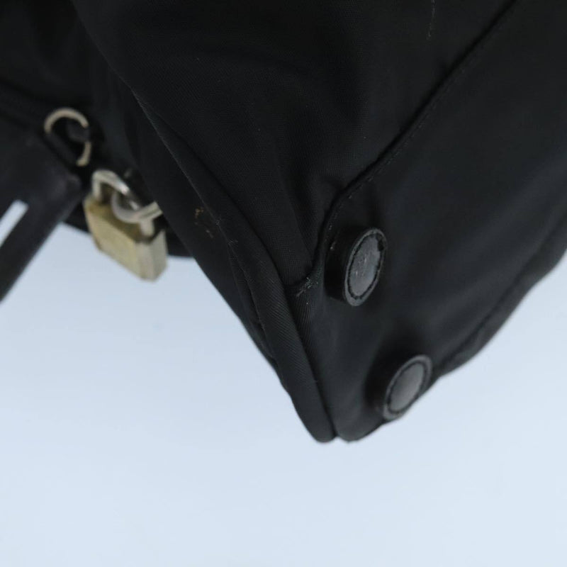 Prada Tote Bag Nylon Black Silver