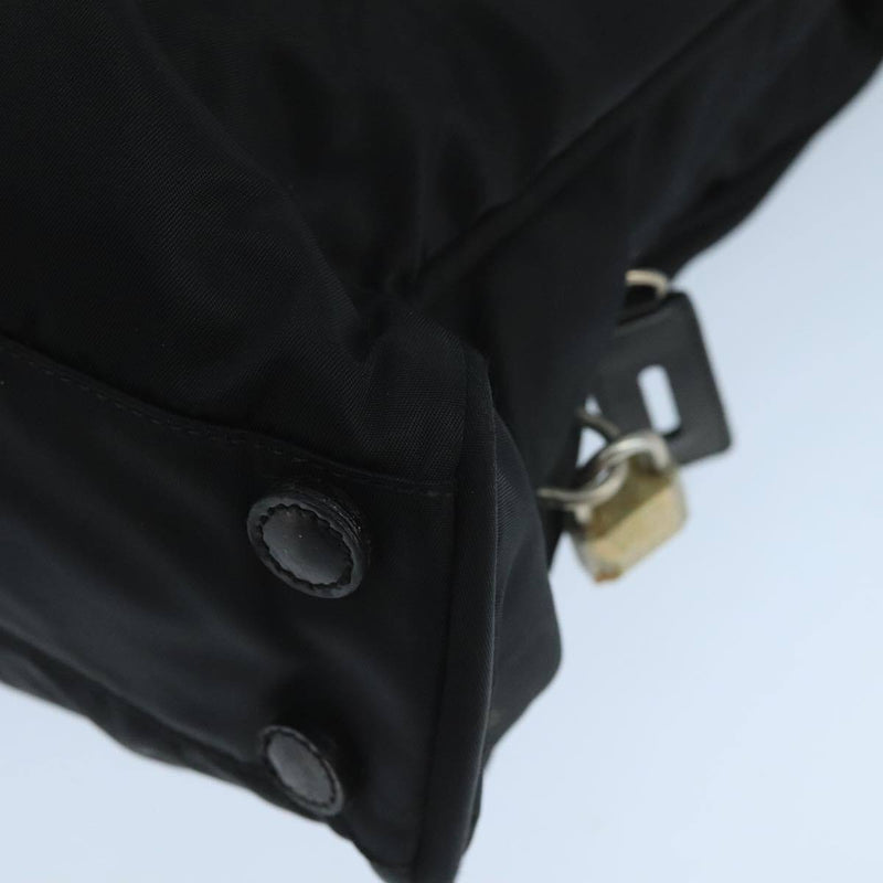 Prada Tote Bag Nylon Black Silver