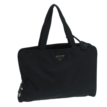 Prada Tote Bag Nylon Black Silver
