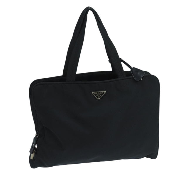 Prada Tote Bag Nylon Black Silver