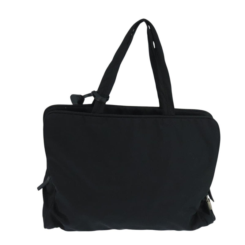Prada Tote Bag Nylon Black Silver