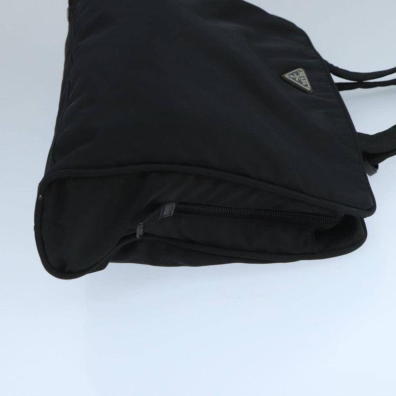 Prada Tote Bag Nylon Black Silver
