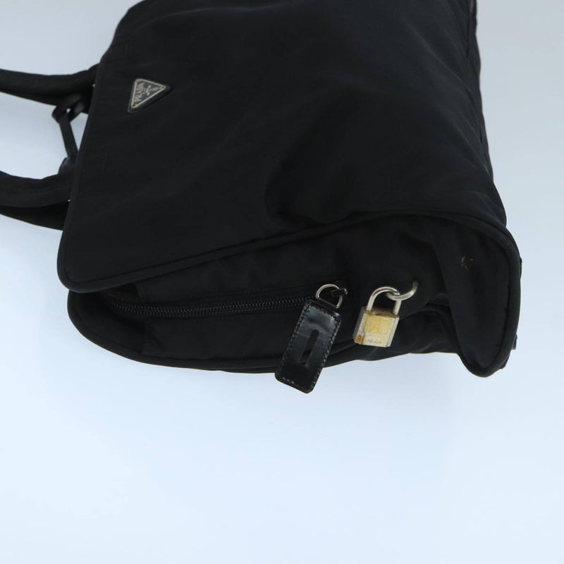 Prada Tote Bag Nylon Black Silver