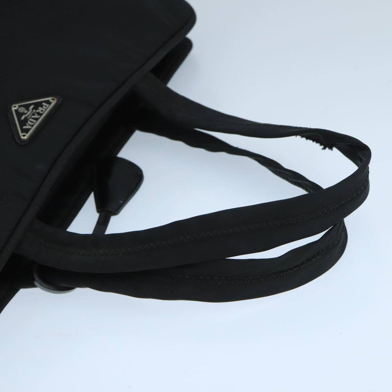 Prada Tote Bag Nylon Black Silver