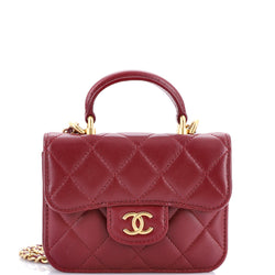 Chanel Top Handle Flap Coin Purse With