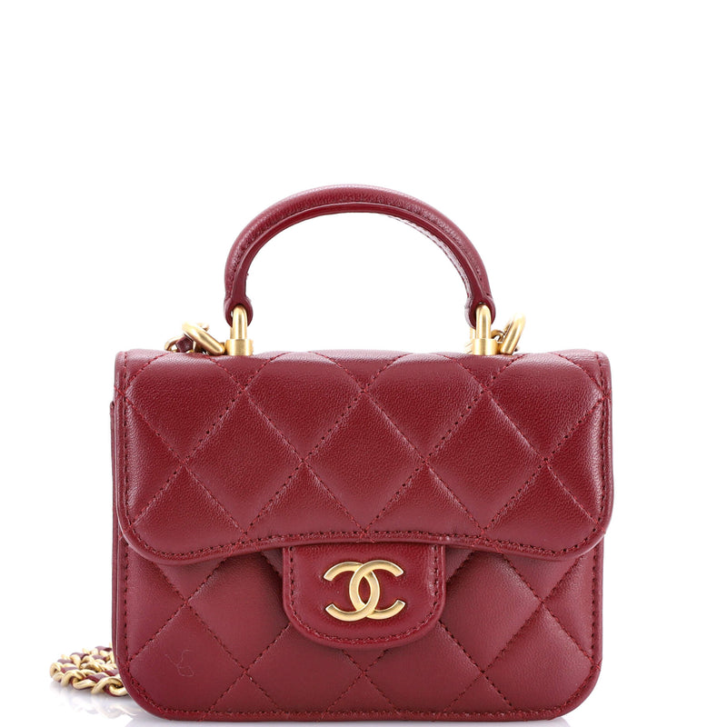 Chanel Top Handle Flap Coin Purse With