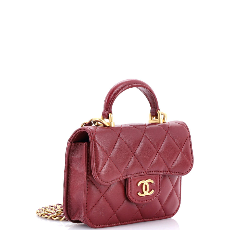 Chanel Top Handle Flap Coin Purse With