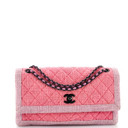 Chanel Two Tone Flap Bag Quilted Tweed