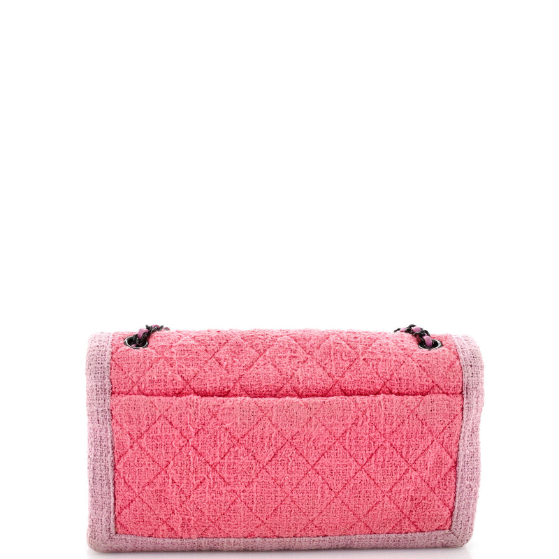Chanel Two Tone Flap Bag Quilted Tweed