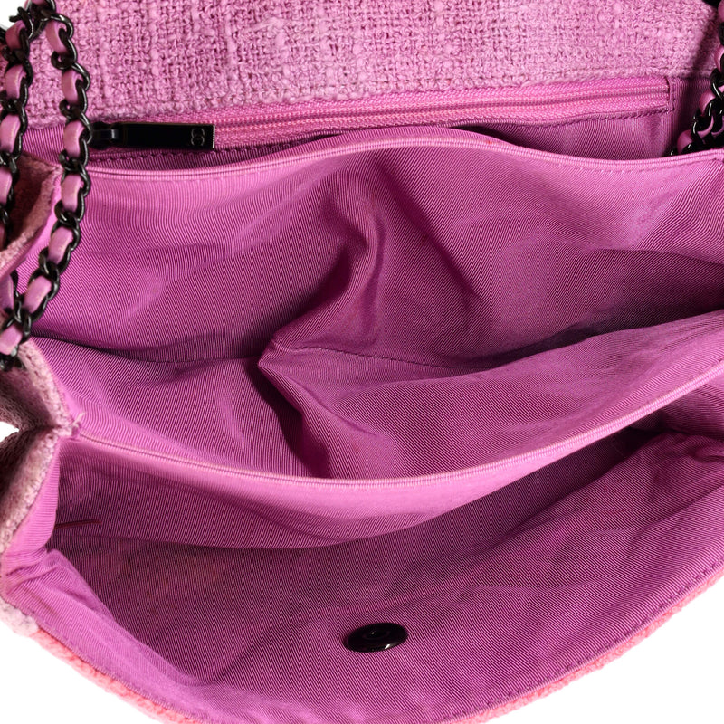 Chanel Two Tone Flap Bag Quilted Tweed