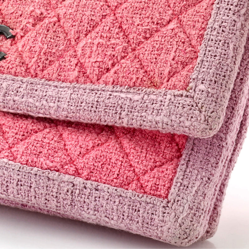 Chanel Two Tone Flap Bag Quilted Tweed