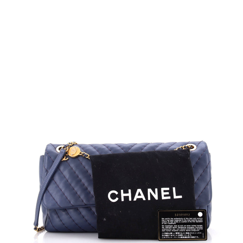 Chanel Medallion Charm Flap Bag Chevron