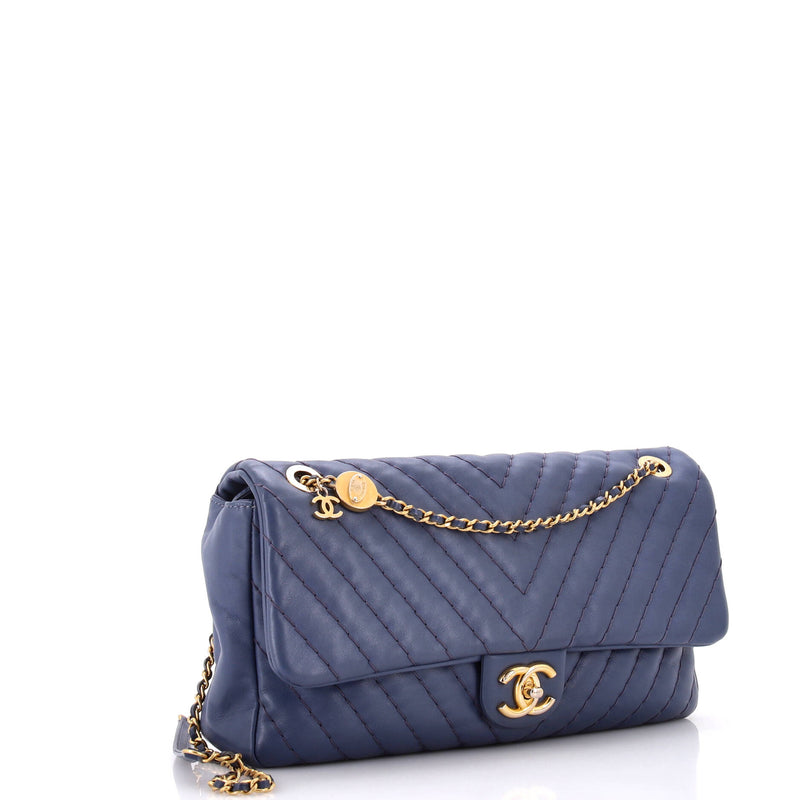 Chanel Medallion Charm Flap Bag Chevron