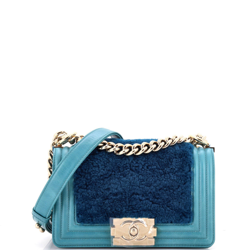 Chanel Boy Flap Bag Shearling With