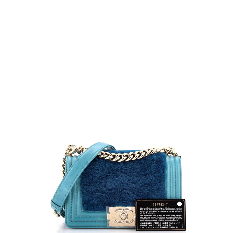 Chanel Boy Flap Bag Shearling With