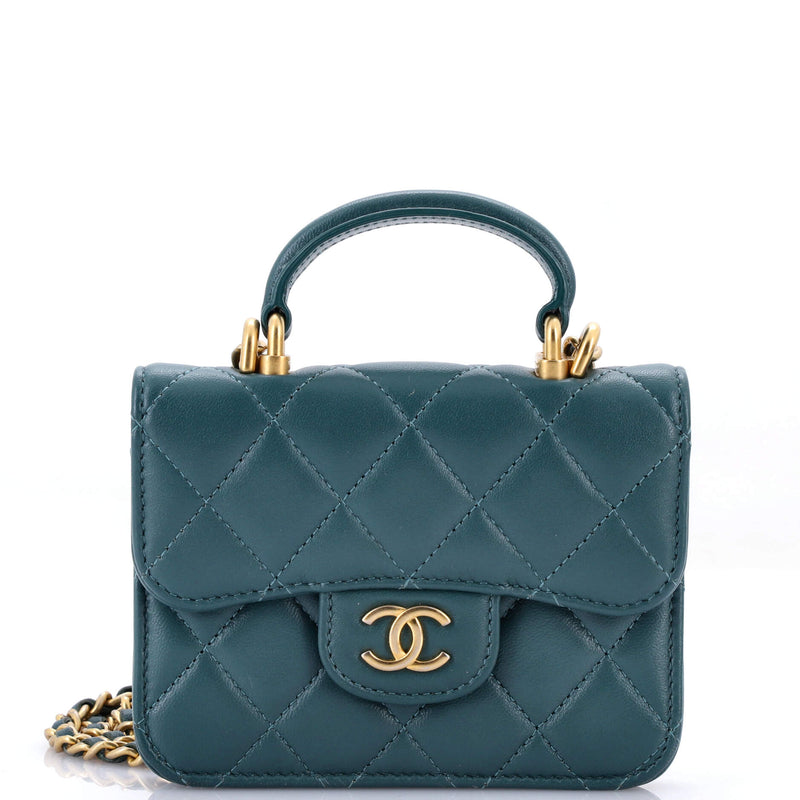 Chanel Top Handle Flap Coin Purse With