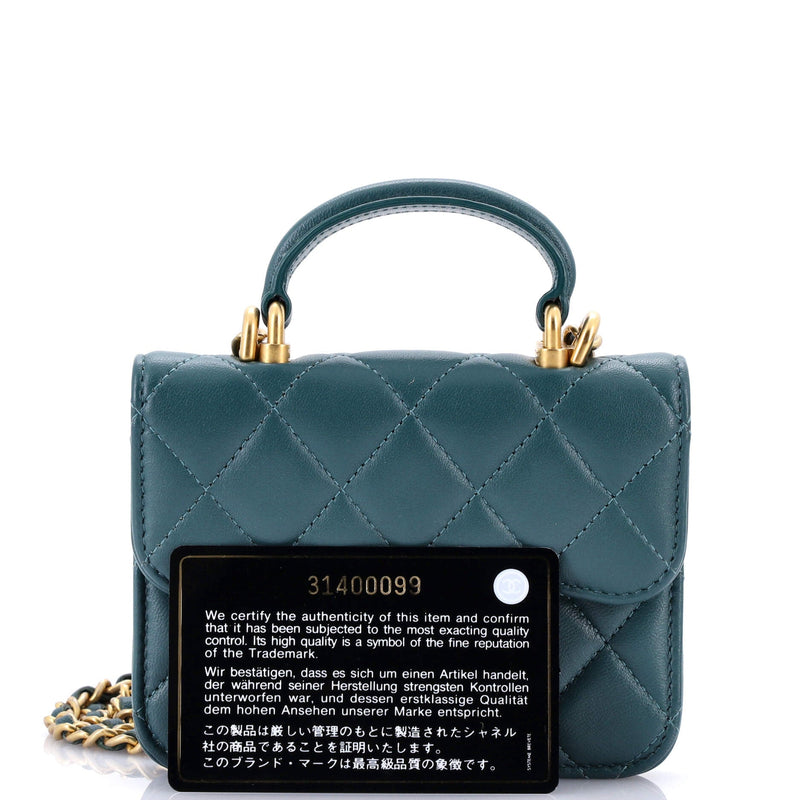Chanel Top Handle Flap Coin Purse With