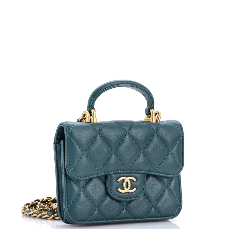 Chanel Top Handle Flap Coin Purse With