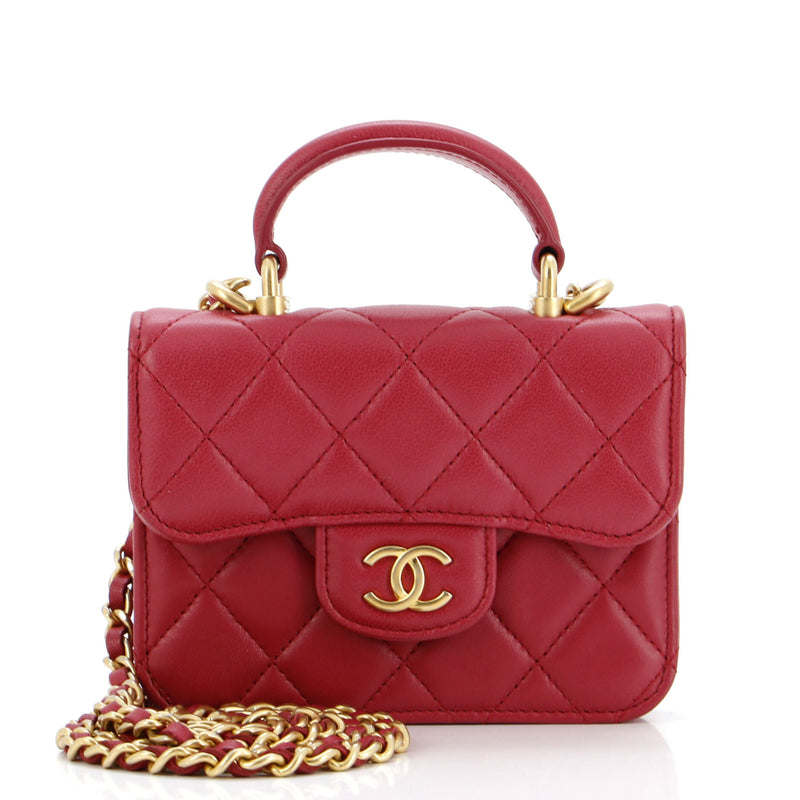 Chanel Top Handle Flap Coin Purse With
