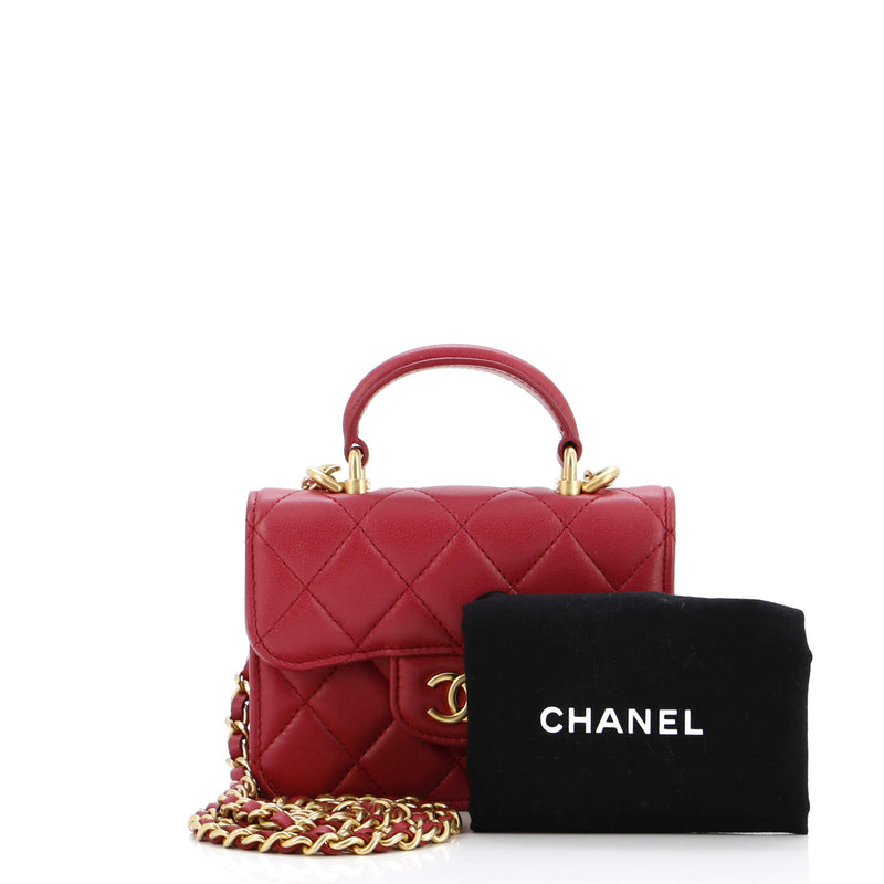 Chanel Top Handle Flap Coin Purse With