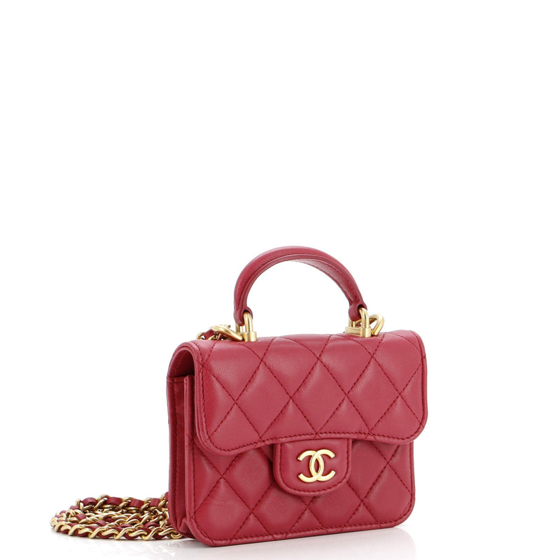 Chanel Top Handle Flap Coin Purse With