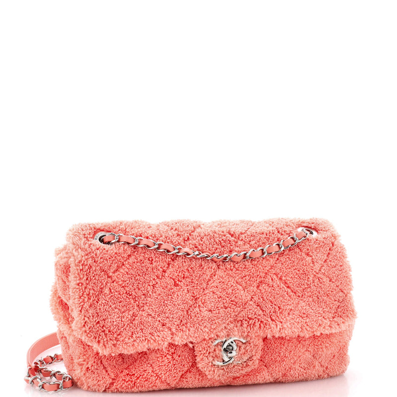 Chanel Cc Chain Flap Bag Quilted Terry
