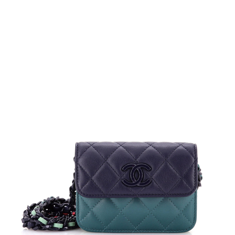 Chanel Resin Chain Flap Card Holder On