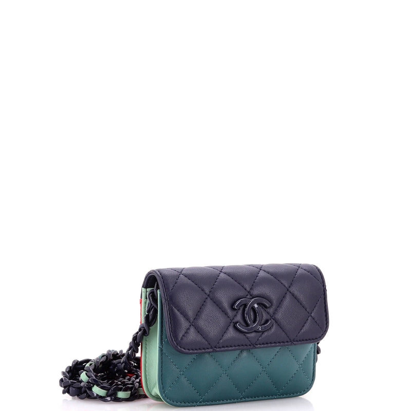 Chanel Resin Chain Flap Card Holder On