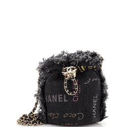 Chanel Denim Mood Chain Bucket Bag Logo
