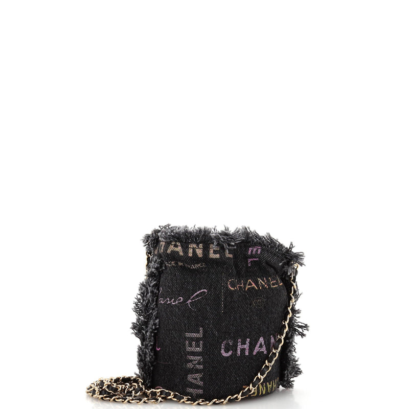 Chanel Denim Mood Chain Bucket Bag Logo
