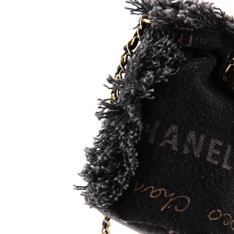 Chanel Denim Mood Chain Bucket Bag Logo