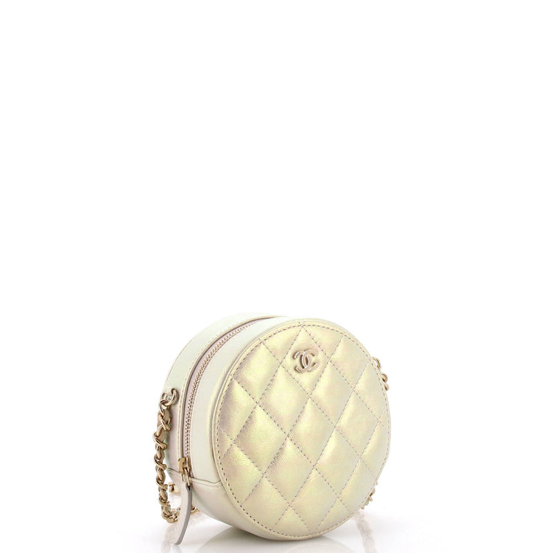 Chanel Round Clutch With Chain Quilted