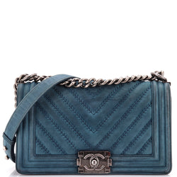 Chanel Boy Flap Bag Chevron Nubuck Old