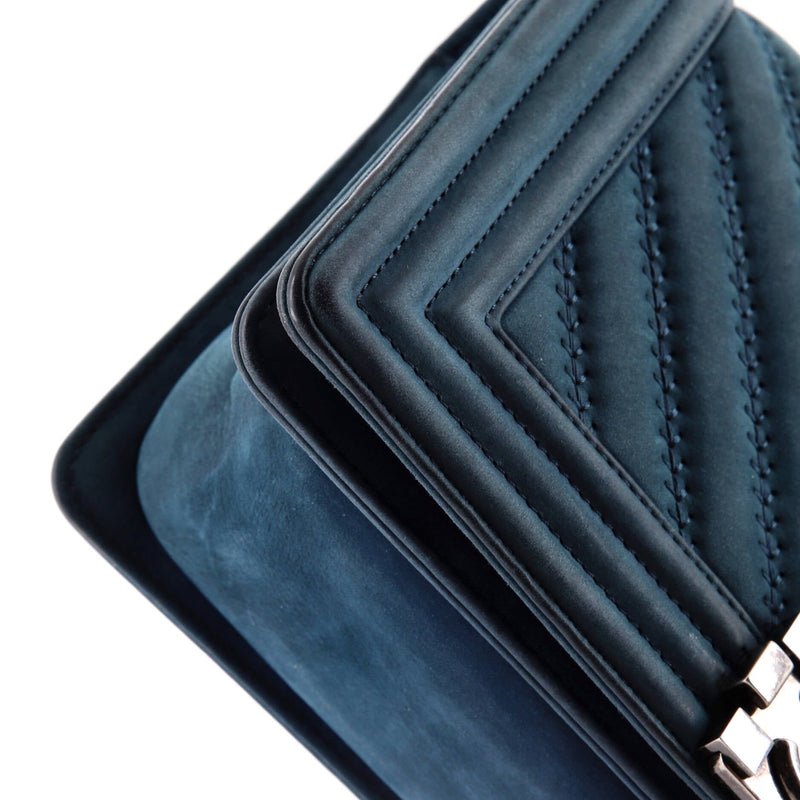 Chanel Boy Flap Bag Chevron Nubuck Old
