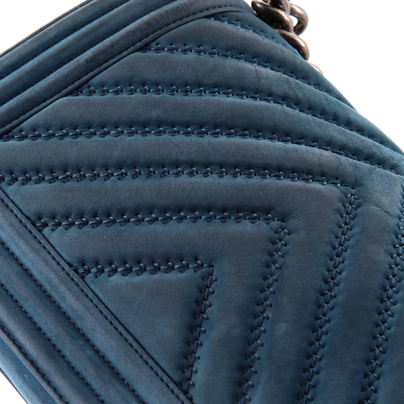 Chanel Boy Flap Bag Chevron Nubuck Old